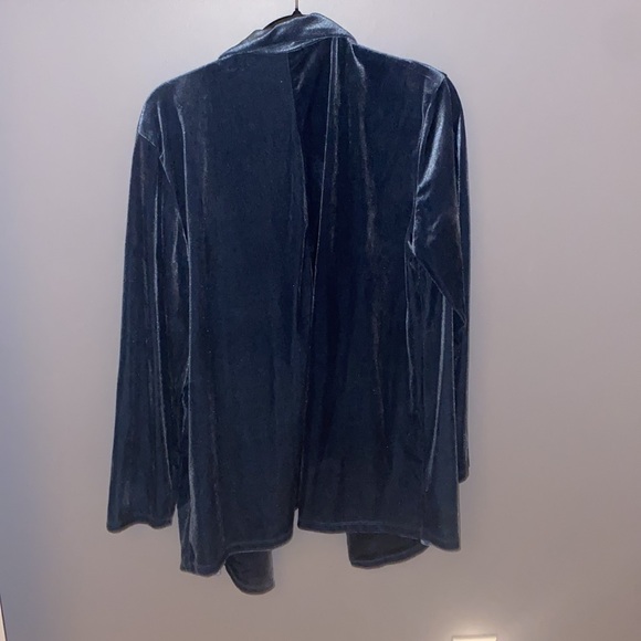 Holiday, Christmas New Year’s Eve Blue Velvet Size 10 maternity blazer - Picture 3 of 3